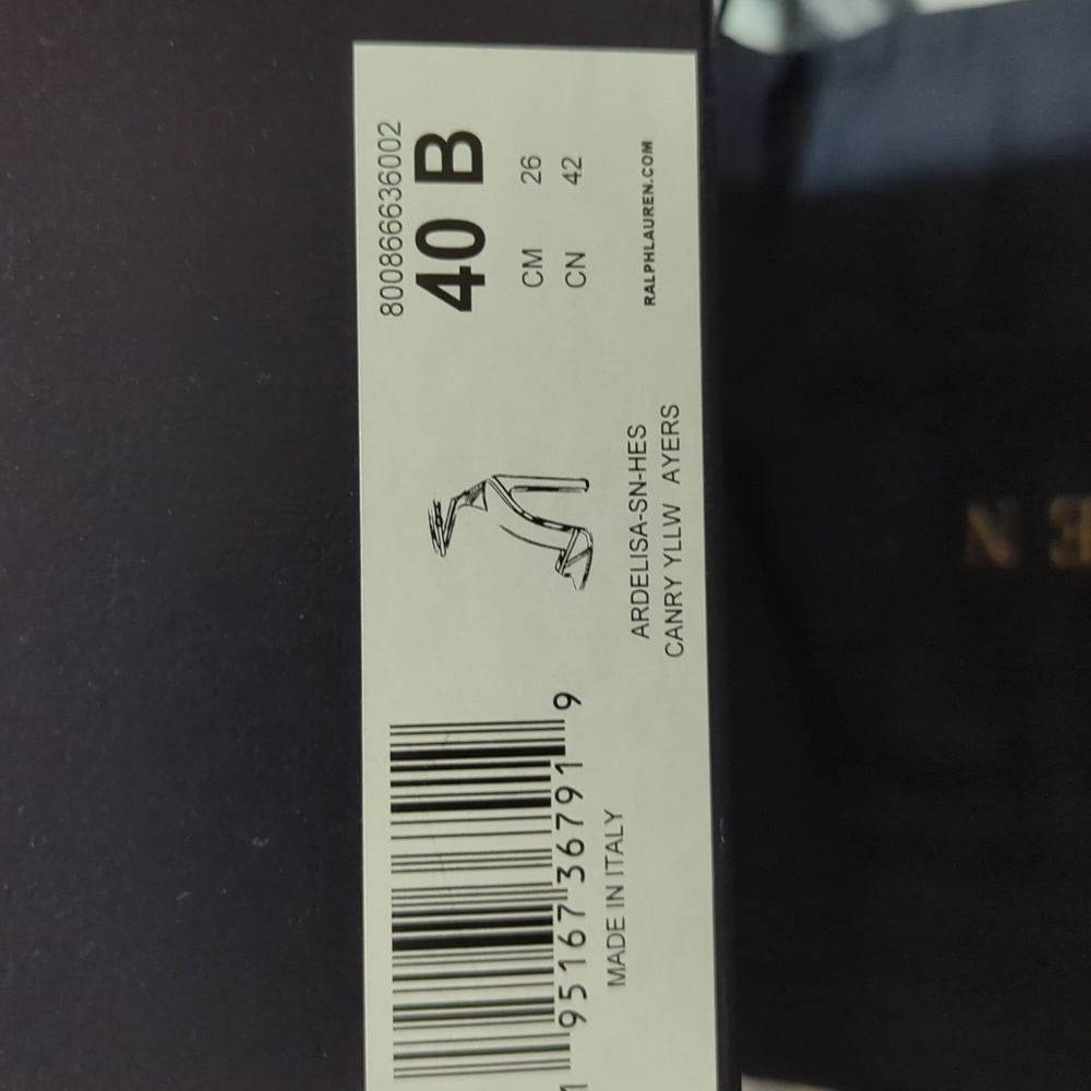 Ralph Lauren Purple Label ARDELISA-SN-HES canry yellow Women's Heels. Size 40B. - Picture 6 of 14